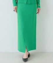 【セットアップ対応】ミラノリブニットスリットラップスカート