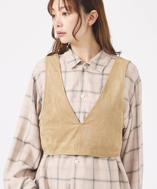 【Le Melange/ル・メランジュ】ECOスウェードビスチェ/フェイクレザー