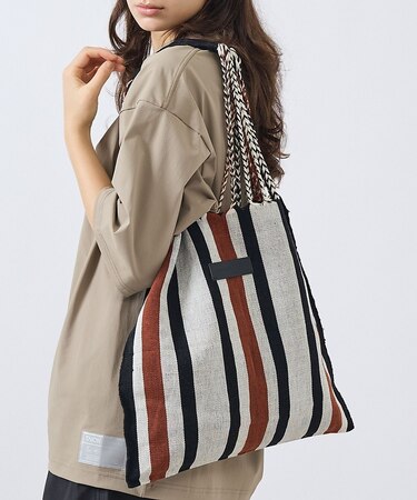 【MOON BIRD/ムーンバード】手織りハンモックトートバッグ/手織り/A4サ