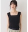 テンセルコットン総針スクエアネックニットタンク
