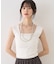 テンセルコットン総針スクエアネックニットタンク