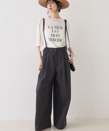 2WAYサスペンダータックワイドパンツ