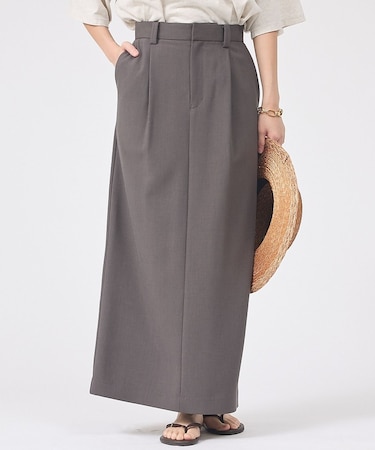 【セットアップ対応】リネン混タイトスカート