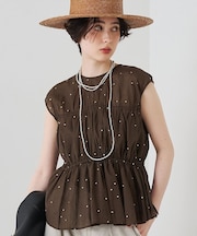インドドット刺繍ブラウス
