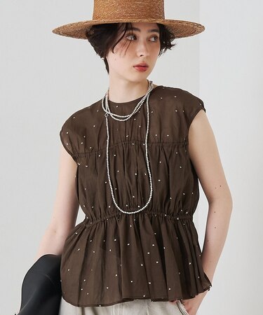 インドドット刺繍ブラウス