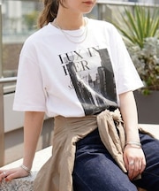 コットンフォトロゴTシャツ/半袖/洗濯機洗い可