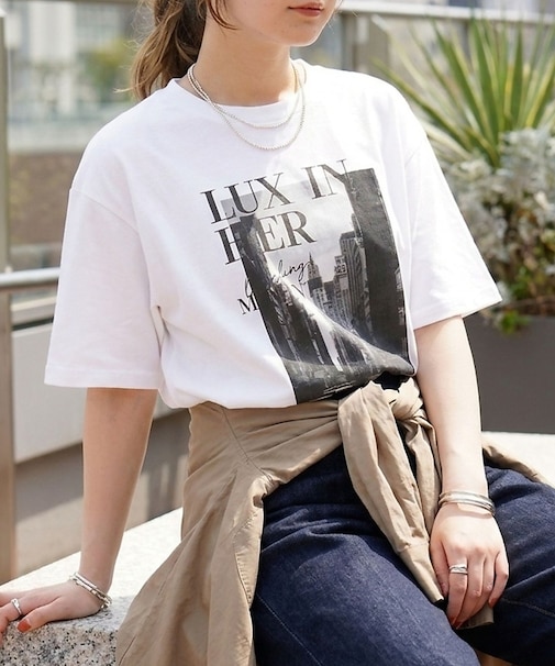 コットンフォトロゴTシャツ/半袖/洗濯機洗い可