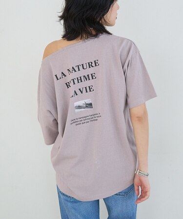 ボートネックロゴTシャツ