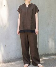 【2点セット/WEB限定】カルゼヴィンテージセットアップ/スキッパー裾レースブラ