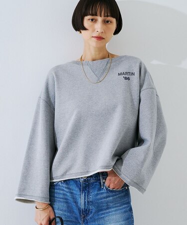 【IRONING/アイロニング】ロゴショート丈スウェット/スエット logo a