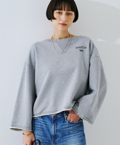【IRONING/アイロニング】ロゴショート丈スウェット/スエット logo a