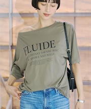 ドローコードシアーロゴTシャツ / ボートネック