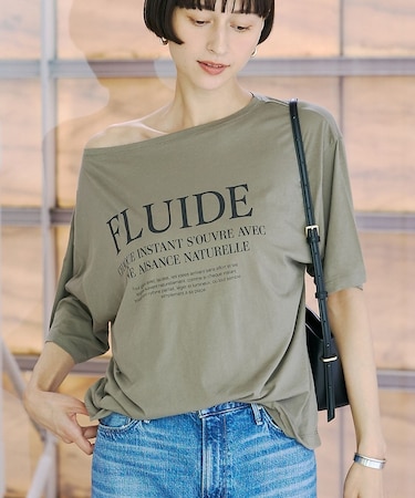 ドローコードシアーロゴTシャツ / ボートネック