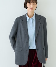 ウール混ストレッチツイルシングルテーラージャケット