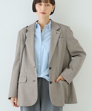 ウール混ストレッチツイルシングルテーラージャケット