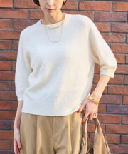 カシミヤ混ウール半袖ニット