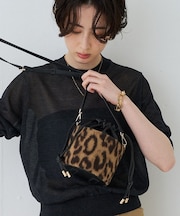 【CHIMERE/シメール】レオパードミニボトル巾着ショルダーバックバッグ