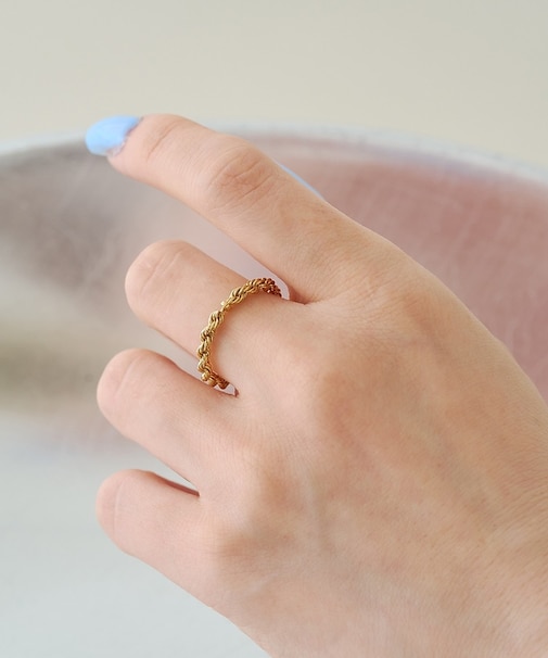 【OCUCCI jewelry / オクチジュエリー】Rope Ring GD