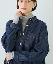 前後2WAYウール釦テレコタートルカットソー
