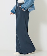 【人気追加】ストレッチダンボールタックワイドパンツ