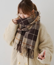 【一部店舗限定】ループヤーンチェックストール/マフラー