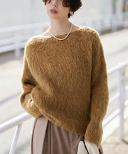 モヘア混シャギーニットプルオーバー