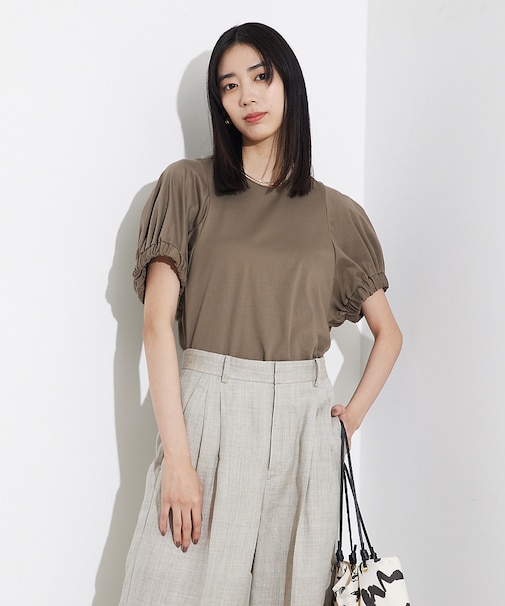 袖ギャザーカットTOP