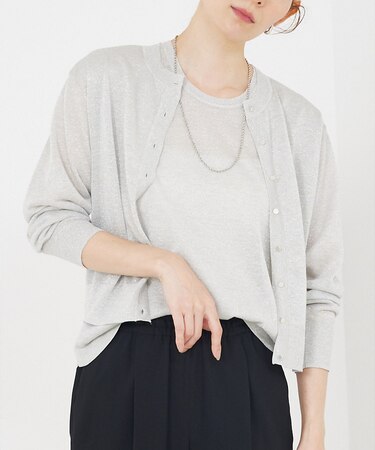 【夏の羽織りにおすすめ】ラメハイゲージニットカーデ