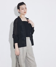 boussole×qualite　フラワーエンブロカーディガン