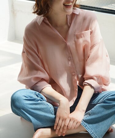 【夏活躍の万能羽織り】バックスリットシアーシャツ