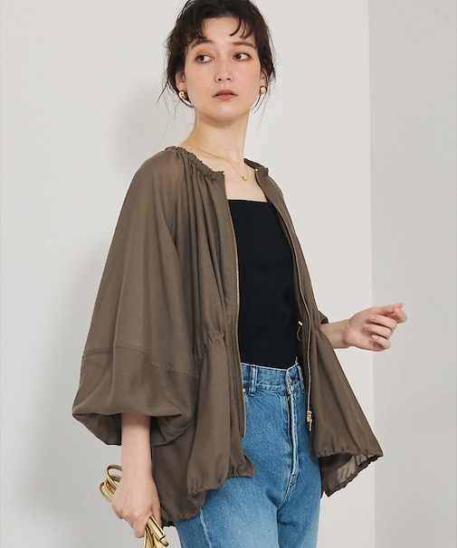 ラウンドスリーブギャザーブルゾン