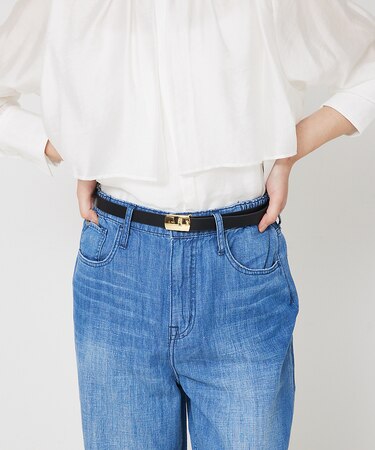 スクエアバックルロングベルト