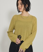 スカラップレースニット
