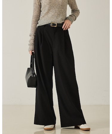 【大人のワイドパンツ】ウーリッシュツイルパンツ