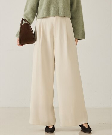 【大人のワイドパンツ】ウーリッシュツイルパンツ