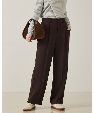 【セットアップ対応】センタープレスストレートパンツ