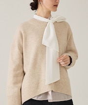 カラーミックスクルーネックニット