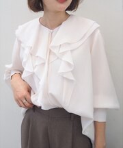 ダブルラッフルブラウス