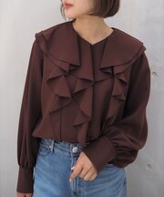 ダブルラッフルブラウス