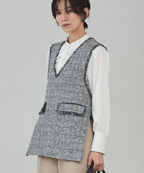 ラメツイードジレ