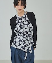 シルエットフラワーホルターネック