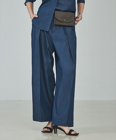 【セットアップ対応】テンセルハイツイストワイドパンツ