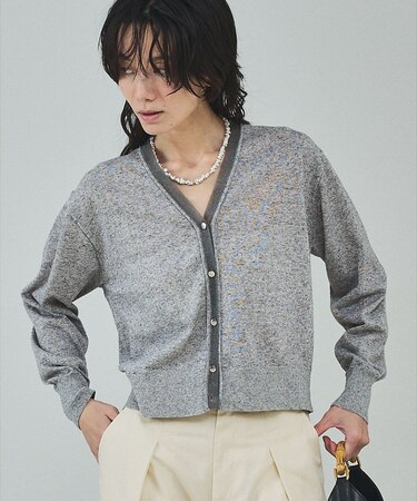 シアーミックスカーディガン