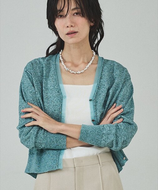 シアーミックスカーディガン