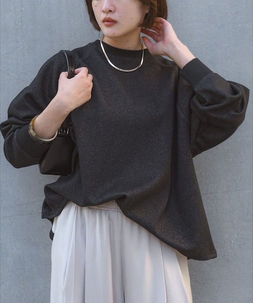 【ラフすぎない大人のスウェット】ラメスウェットプルオーバー