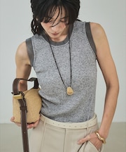 シアーミックスリブノースリーブ