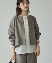 ラメリネンフォルムブルゾン