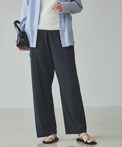 【接触冷感・セットアップ対応】レーヨンストレッチニットパンツ