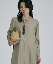【接触冷感】フィブリルシャツワンピース