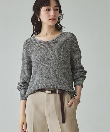 ミックスカラードライコットンニット